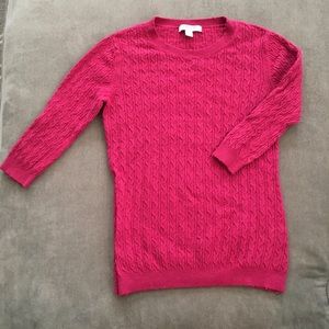 Pink 3/4 length sleeve Banana Republic sweater